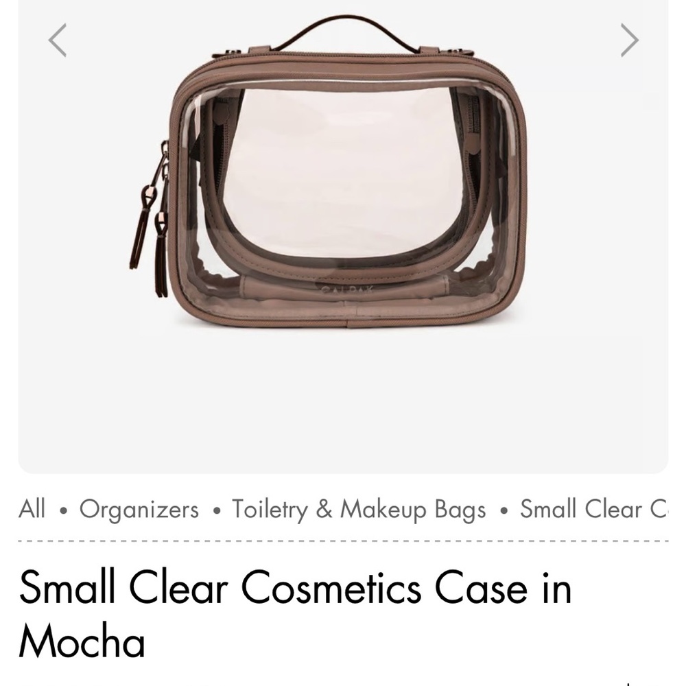 Calpak Small Clear Cosmetics Case - Mocha
